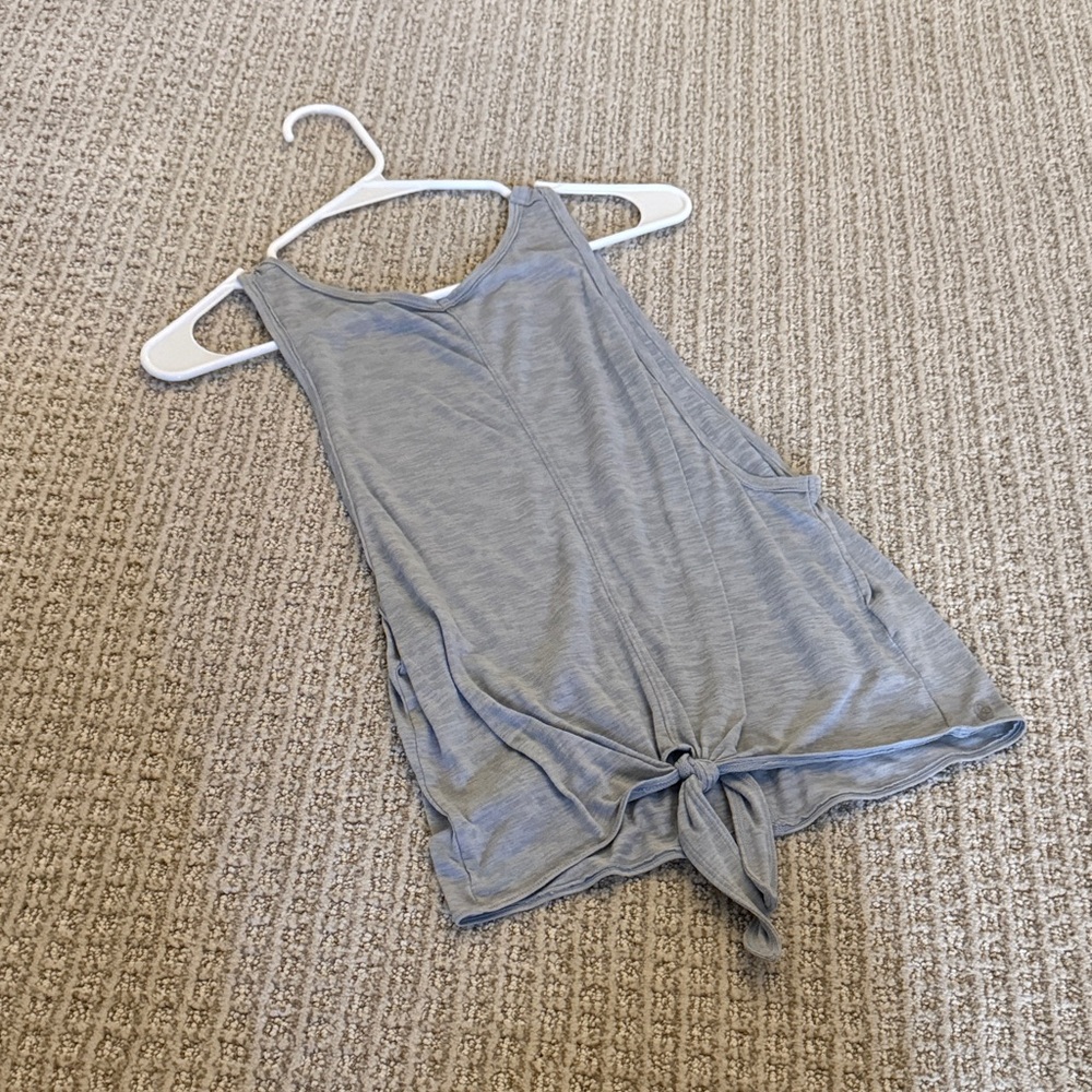 Chic Gray Knot-Front Tank Top